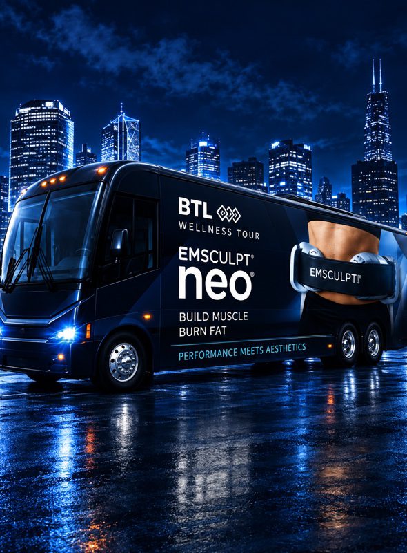 BTL Wellness Tour bus for mobile wellness events